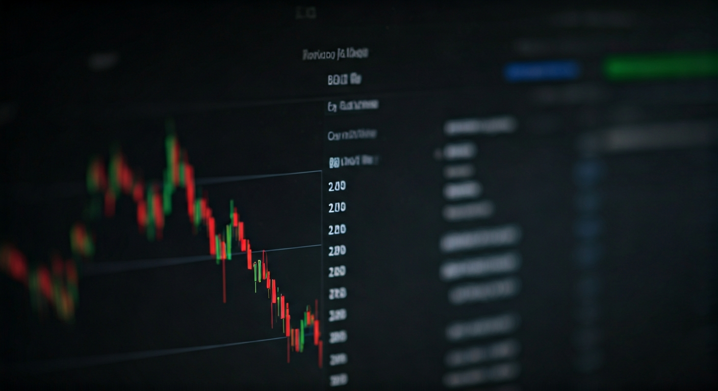 Close-up of a Forex trading interface with currency pairs, simple charts, and a clean UI, conveying the structure of the foreign exchange market